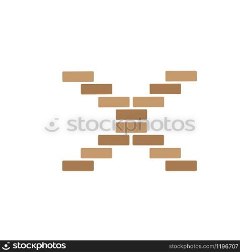 letter x brick wall logo vector