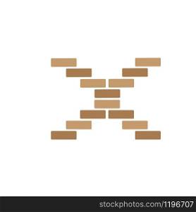 letter x brick wall logo vector