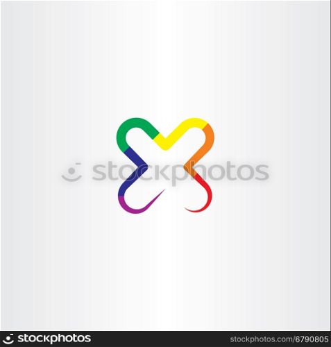 letter x colorful vector illustration icon emblem