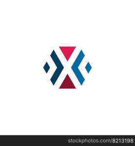 letter x hexagon logo icon design