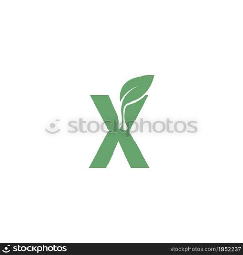 Letter X icon leaf design concept template vector