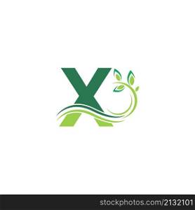 Letter X Icon with floral logo design template illustration vector