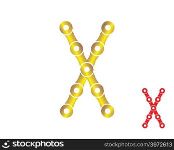 letter X logo chain concept illustration
