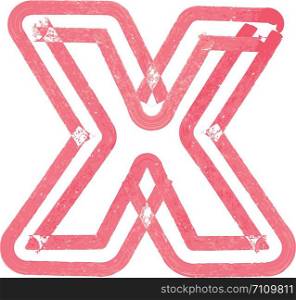 letter x lowercase vector illustration