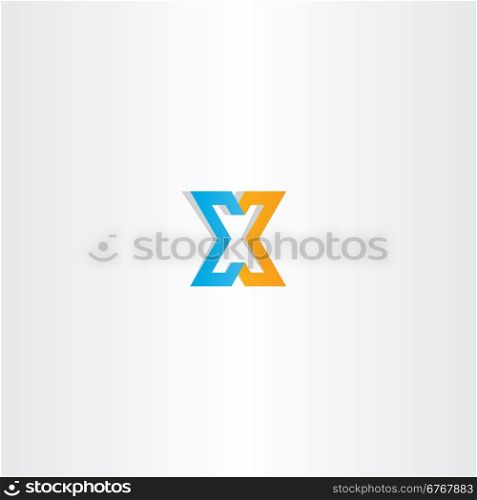 letter x orange blue icon sign logo