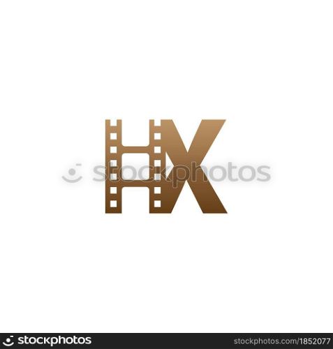 Letter X with film strip icon logo design template illustration