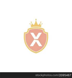 Letter X with shield icon logo design illustration vector