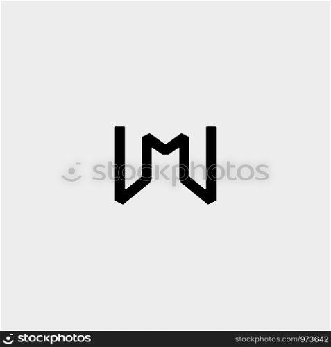 Letter X XK K KX Monogram Logo Design Minimal Icon With Black Color. Letter M MW WM Monogram Logo Design Minimal Icon