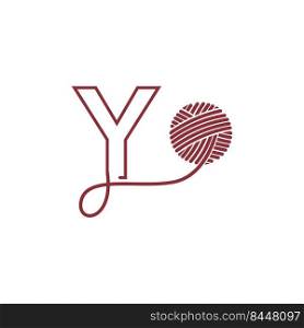 Letter Y and skein of yarn icon design illustration vector