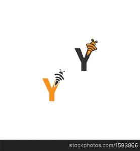 Letter Y  bee icon  creative design logo illustration