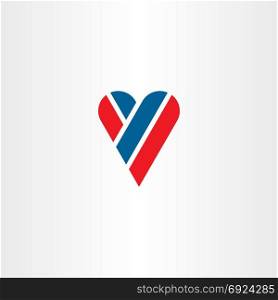 letter y heart love logo vector icon design