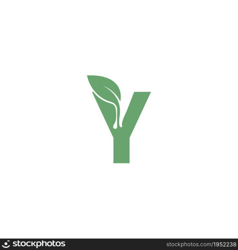 Letter Y icon leaf design concept template vector