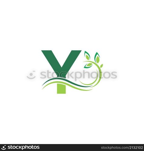 Letter Y Icon with floral logo design template illustration vector