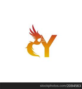 Letter Y icon with phoenix logo design template illustration