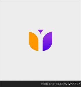 Letter Y Modern Logo Design Simple with negative space. Letter Y Modern Logo Design Vector Illustration