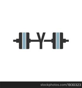 Letter Y with barbell icon fitness design template vector