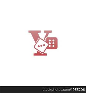 Letter Y with dice two icon logo template vector