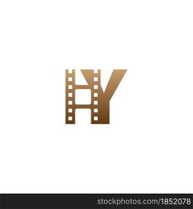 Letter Y with film strip icon logo design template illustration