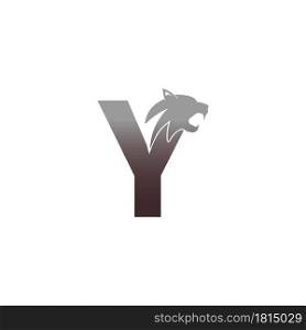 Letter Y with panther head icon logo vector template