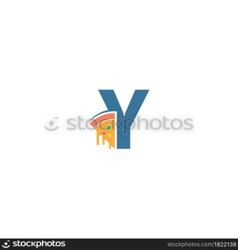 Letter Y with pizza icon logo vector template