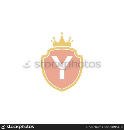 Letter Y with shield icon logo design illustration vector