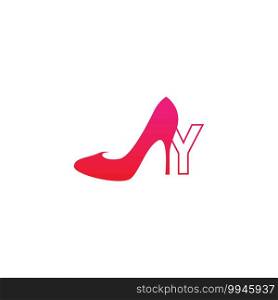 Letter Y with Women shoe, high heel logo icon design vector template