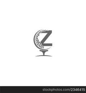 Letter Z and golf ball icon logo design illustration