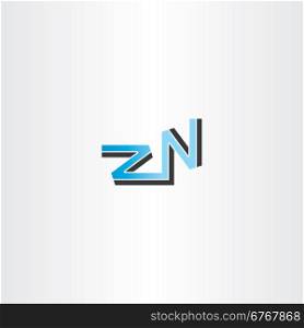letter z and n logo blue vector logo
