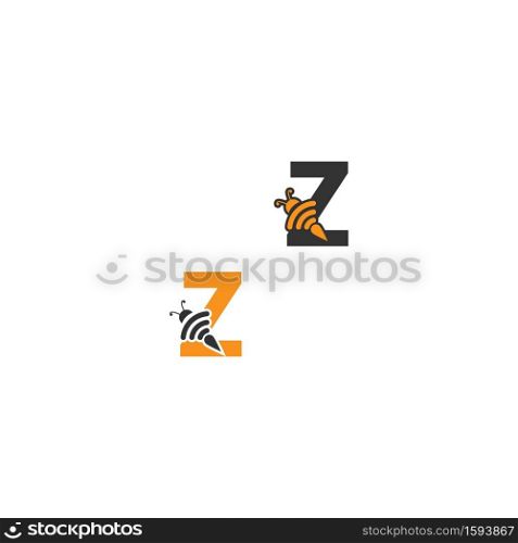 Letter Z bee icon  creative design logo illustration