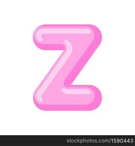 Letter Z candy font. Caramel alphabet. lollipop lettering. Sweet ABC sign