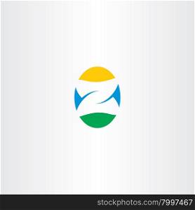 letter z egg logo vector icon font