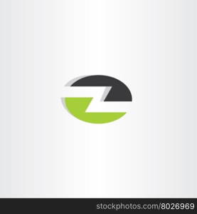 letter z elipse icon vector green black