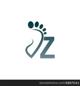 Letter Z icon logo combined with footprint icon design template