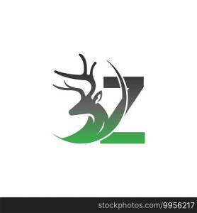 Letter Z icon logo with deer illustration design vector