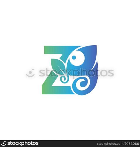 Letter Z icon with chameleon logo design template vector