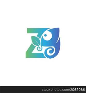Letter Z icon with chameleon logo design template vector