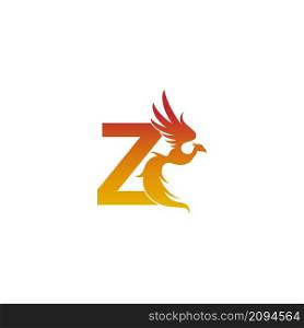 Letter Z icon with phoenix logo design template illustration