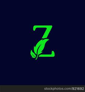 letter z leaf nature, eco green logo template vector illustration. letter z leaf nature, eco green logo template vector isolated