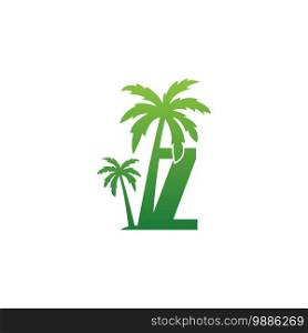 Letter Z logo and  coconut tree icon design vector illustration