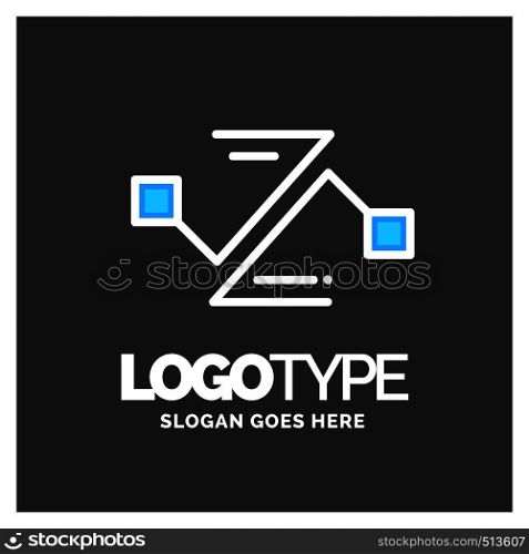 Letter Z logo, Business corporate logo design vector. Blue and White Logo over Gray background. digital letter icon template for technology. Square shape, Colorful, Technology and digital abstract dot connection. Blue and white Color logo design 100% Editable Template.