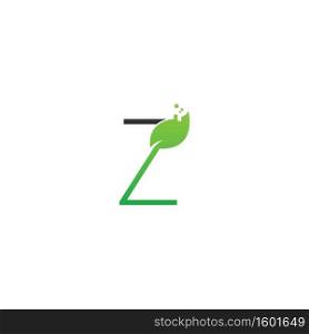 Letter Z logo leaf digital icon design concept vector