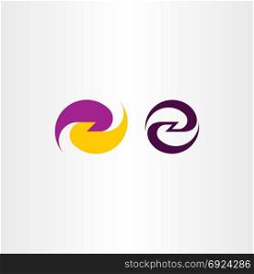 letter z logotype purple yellow symbol