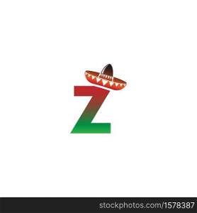 Letter Z Mexican hat concept design illustration