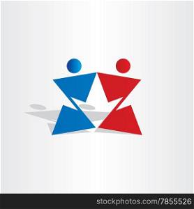 letter z people arrow abstract red blue symbol