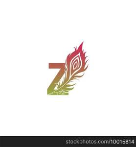 Letter Z with feather logo icon design vector illustration