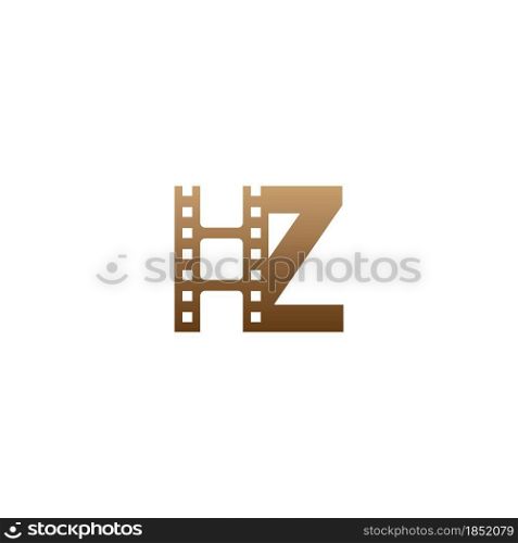 Letter Z with film strip icon logo design template illustration