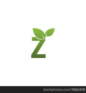 Letter Z With green Leaf Symbol Logo Template