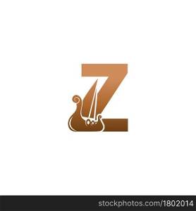 Letter Z with logo icon viking sailboat design template illustration