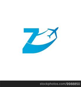 Letter Z with plane logo icon design vector illustration template