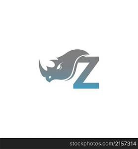 Letter Z with rhino head icon logo template vector